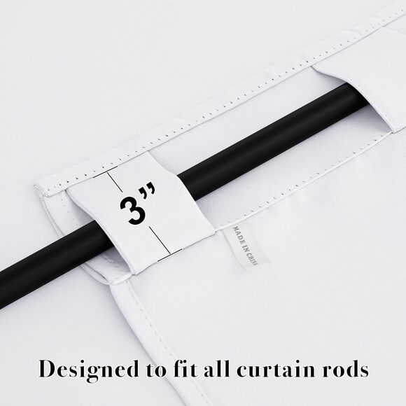 White Short Curtains 42x63 Room Darkening Thermal Insulated Drapes 2 Panels - Picture 3 of 11